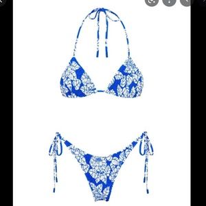 TRIANGL bikini set blue and white floral size xs